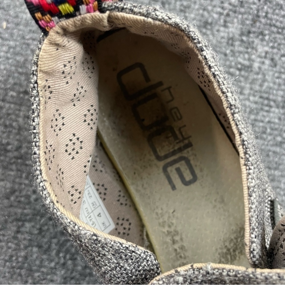 HEY DUDE Women’s Peyton Shoe Grey Black slip on size: 6 - Picture 6 of 11